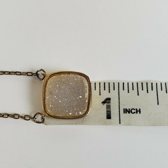 Elise M Crystal Geode Druzy White Pendant Necklace‎ - Picture 9 of 12